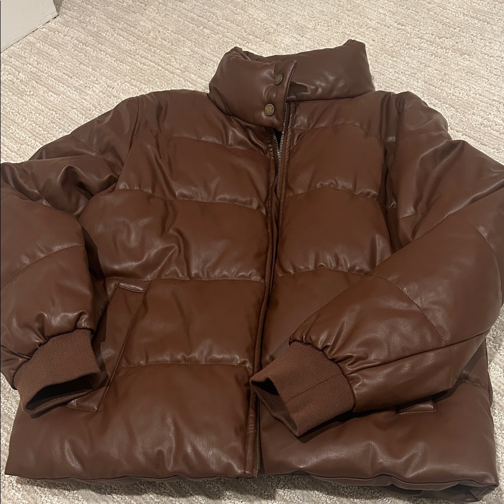 Sam Edelman women’s faux leather puffer coat